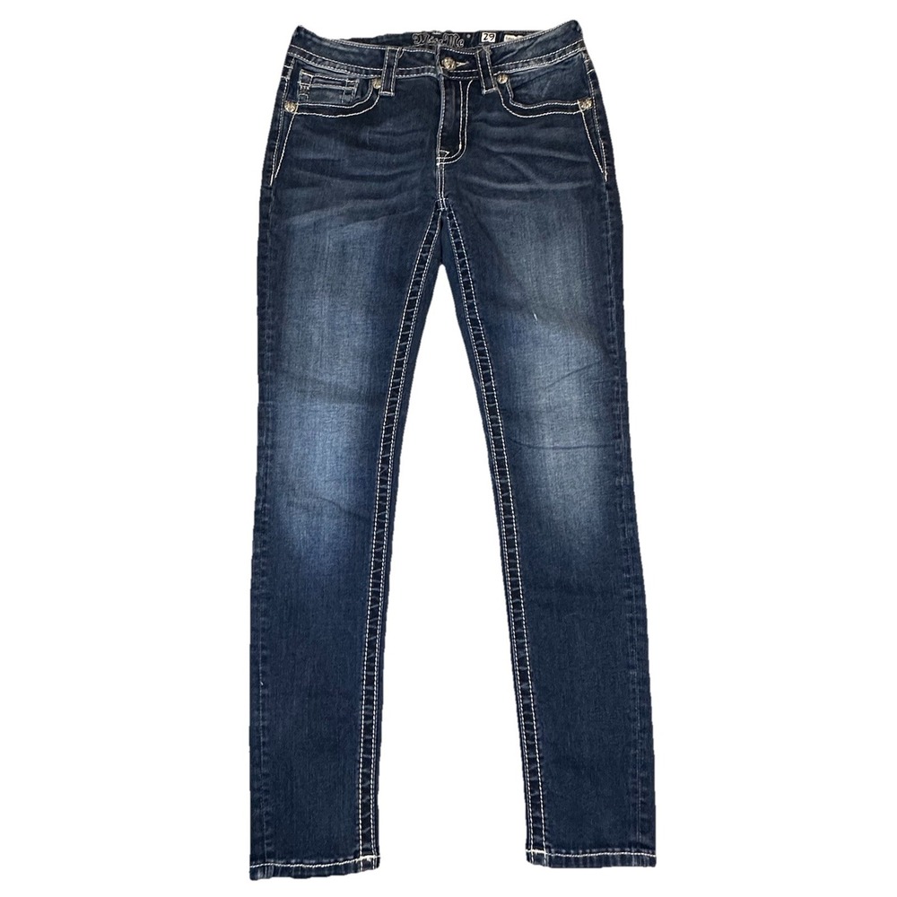 Miss Me Women's Mid Rise Embroided Skinny Jeans Size 29 - Picture 5 of 8